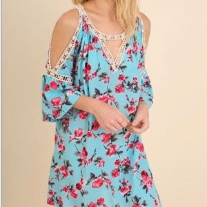 *Umgee* Floral Open Shoulder Summer Dress